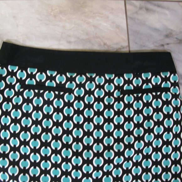 WORTHINGTON Teal/Black Patterned Skirt Size 10 - Picture 2 of 5